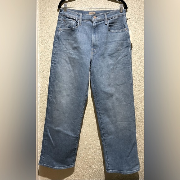 NEW MOTHER Rambler High Rise Ankle Straight-Leg Jeans Going Dutch Blue Size 33 - Picture 5 of 12